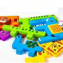 儿童木制积木拼图，动物七巧板拼图 | 带有人物的七巧板拼图玩具，海洋生物，车辆，俄罗斯积木游戏，儿童节礼物，玩具拼图，拼图 1000，小拼图，拼图，木制玩具，拼图 - 彩色 - 查看 10