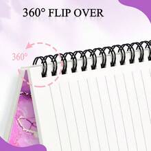 3Pcs MRmol Cuaderno Espiral, 80 GSM Cuaderno de Notas Pasta, Pginas Rayadas Agenda Escolar Cuaderno, Oficina, Horario Personal, Negocios, 160 Pginas Large Pocket Lined Pages, GOLD PINK - Oro rosa - Ver 5