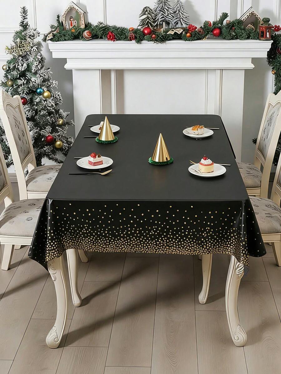 1/2 piezas Mantel desechable, patrón de lunares, 137 X 274 cm, grueso y duradero, reutilizable, adecuado para fiesta de cumpleaños, fiesta de vuelta al colegio, Ramadán, boda, picnic al aire libre