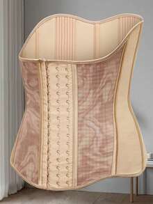 1PC Ladies' Double-Layer Mesh Waist Cincher Corset With Snap Buttons For Figure Shaping - Multicolor - View 4