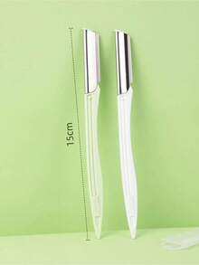 不锈钢直剃眉刀，男女通用，可去除眉毛和面部毛发，配有保护盒，便携旅行设计，美容护理工具，化妆配件，女士礼物 - 彩色 - 查看 7