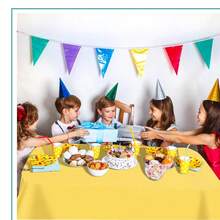 Yellow 6 Pack Plastic Table Cloth 54\ X 108\, Disposable Tablecloths Rectangle Table Cover, Plastic Tablecloths For Parties,Rectangle,Yellow - 黃色 - 查看 7