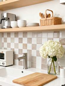 WoStick 1/4/10/20pcs Multi-Color Mosaic Tile, Waterproof Anti-Fouling, Self-Adhesive Backsplash - Easy DIY Installation. Removable Self-Adhesive Wall Tile Stickers, Suitable For Kitchen Bathroom Backsplash, Holiday Decor