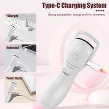 新款可充电加热睫毛夹，专业快速加热电动睫毛夹，迷你便携，24小时持久自然卷翘，USB充电美容工具，情人节礼物 - 彩色 - 查看 9