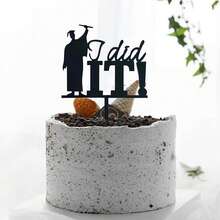 1pc/3pcs/6pcs Gold & Black 2026 Graduation Cake Topper, Suitable For Graduation Theme Party DIY Cake & Dessert Decorations - Multicolor - View 2