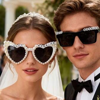 1ชิ้น แว่นตาตกแต่งงานแต่งงาน, ของตกแต่งงานปาร์ตี้ สไตล์ยุโรป, พร็อพถ่ายรูป, Bridal Shower - แว่นตาเครื่องแต่งกายสุดโรแมนติก, ของตกแต่งงานปาร์ตี้, แว่นตาที่ไม่เหมือนใคร, กรอบประดับด้วยลูกปัด, ของตกแต่งวันหยุด