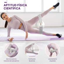 SIXUOO Entrenador de Muslos y Suelo Pélvico para Mujeres - 6 Bandas de Resistencia Ajustables - Tonifica Piernas, Interior y Exterior - Ideal para Gym en Casa o Rehabilitación Posparto - Gris Claro - Ver 2