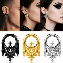 2 chiếc khuyên tai hình lâu đài rỗng kiểu Gothic cổ điển dành cho Halloween, khuyên tai dạng ống thời trang tối giản, khuyên tai phong cách retro punk, quà tặng ngày lễ trang sức cho nữ và nam, hàng mới về. - vòng 1 - Xem 1