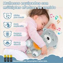 Osito De Peluche Que Respira, Con Luz De Respiración, Para Que Los Bebés y Los Perros Duerman - Multicolor - Ver 4