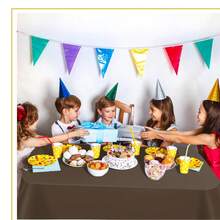 Brown 6 Pack Plastic Table Cloth 54\ X 108\, Disposable Tablecloths Rectangle Table Cover, Plastic Tablecloths For Parties,Rectangle,Brown - 棕色 - 查看 7