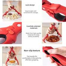 三合一热盘夹，多角度耐热碗架夹，开瓶器，带内置开罐器的耐热碗架夹，终极热碗舒适防护罩 - 彩色 - 查看 9