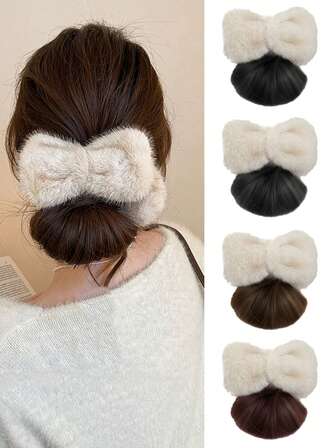 Syntetiskt hårknut hårstycke, kloklämma knut hårspänne, syntetiska falska knutar hårförlängningar, knutar hårstycken för kvinnor dagligen håraccessoarer för kvinnor