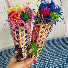 1pc Colorful Crinkle Paper Parrot Chew Toy - Interactive Beak Exercise, Cage Decor, Durable & Hanging Design