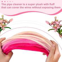 Bộ 50/250 que làm sạch cọ trang điểm, que làm sạch cọ màu hồng, 5 màu sắc, đồ dùng thủ công, bộ que mềm mại, thích hợp cho trang trí thủ công mỹ nghệ DIY. - Hồng - Xem 4