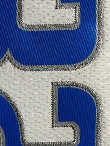 32 White Embroidered Casual Basketball Jersey, Sleeveless Round Neck Training Vest For Men - White - View 4