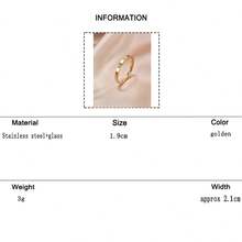 1pc Stainless Steel Rhinestone Embellished Minimalist Design High-End Fashion Ring For Women - Ring - View 12