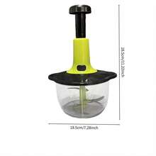 1pc Multifunctional Manual Food Processor, 50.72 Oz Capacity, Stainless Steel, Suitable For Chopping Vegetables, Mincing Garlic And Separating Meat, Easy To Clean, Ideal For Home Kitchen Use, Kitchen Cooking/Household Outdoor Cooking Tools - Multicolor - View 8