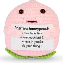 1pcHoedia Handmade Emotional Pickle Gift, Emotional Cucumber Crochet Doll Inspirational Gifts With Cards, Cute Knitted Funny Support Pickle Potato Friend... - Multicolor - View 1