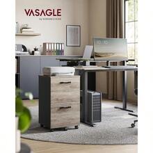 Printer StandsVASAGLE UOFC040B02 - Archivador móvil con Ruedas para Documentos de tamaño Carta Carpetas de Archivos Colgantes Color Gris y Negro - GreigeBlack - Ver 2