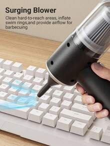 迷你无线手持吸尘器，便携式无绳吸尘器，适用于汽车和家庭使用，可充电锂电池，易于使用，适用于家庭和汽车内部清洁，宠物毛发和碎屑，汽车配件（1800mAh） - 黑色 - 查看 7