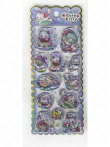 可爱日式趣味卡通3D贴纸，日式寿司、冰淇淋、水果图案、动物3D贴纸，强力粘胶，适用于装饰剪贴簿、手机壳、桌面、房间、笔记本电脑外壳等。 - 彩色 - 查看 8
