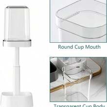 Toothbrush Holder With Cup/Cover, 3 Slots Toothpaste Holder Stand For Bathroom Countertop Plastic Storage Organizer For Toothbrushes, Electric... - 白色 - 查看 4