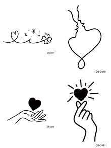 20 PCS / 4 PCS Herbal Juice Semi-Permanent Finger Tattoo Stickers - Magic Tattoo Peelings. Minimalist Tattoos. Cute And Delicate Holding Hands Action. Heart-Shaped Electrocardiogram Pattern Tattoo Peelings. Daily Party, Festival Gifts. Valentine's Day, Carnival Gifts. Shoulder, Neck, Arm, Finger, Leg, Clavicle, Body. Semi-Permanent Tattoo. Waterproof. Non-Reflective. Tattoo Peelings. Fake Tattoo. - Blue - View 13