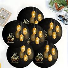 2片/4片/6片装斋月主题硅胶餐垫，斋月礼物，斋月装饰，适用于餐桌、咖啡吧、四季皆宜的装饰，可水洗，房间装饰，杯垫，沥水垫，厨房餐桌垫，室内外派对装饰，家居装饰，理想礼物 - 彩色 - 查看 10