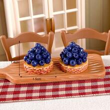 Assorted Miniature Realistic Cream Cake, Cake Tart, Blueberry Tart, Raspberry Tart, Dollhouse Dessert Decor Toys, Micro Food, Cream Gel, DIY Fridge Stickers, Materials & Accessories, Random Style - Purple - View 11