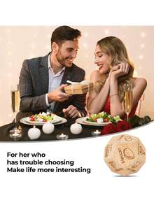 3pcs Food Dice, Fun Dinner Dice, Anniversary Couple Gift, Valentine's Day Gift, Adult Christmas Gift For Him/Her, Food Dice, Christmas Gift For Husband, Wife, Boyfriend, Girlfriend, Romantic Birthday Gag Gift, Christmas Date Night Creative - Khaki - View 6