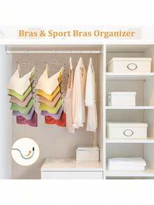 1个不锈钢折叠式晾衣架，内衣悬挂收纳架，8/4层金属文胸挂钩，多层加厚无缝吊带背心衣架 - 彩色 - 查看 5