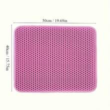 双层粉色猫砂垫，EVA材质 - 除臭、防滑、易清洁，适合室内猫咪，经久耐用且舒适，有效处理宠物粪便。