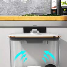 1pc Wall-Mounted Trash Can For Home, Bathroom, Toilet, Kitchen, Living Room, And Bedroom – Large Capacity Paper Basket, Space-Saving Waste Bin, Stylish Wall-Hung Garbage Container, Durable Kitchen Accessory For Hotel Use, Easy-Clean Design, Multi-Room Mounting, Modern Organization Solution - Multicolor - View 9