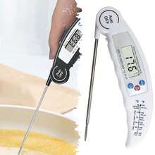 Digital Instant Read Food Thermometer, Super Fast Cooking Food Thermometer With Foldable Probe, Calibration Function, Suitable For Meat, Milk, Candy, Grill, Smoker, Kitchen Tool Accessory - Multicolor - View 8