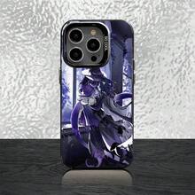 Funda de Teléfono Azure x Two Time Fanart para 17,16,15,14,13,12,11,Pro,Max,Plus, Cubierta Negra Mate a Prueba de Golpes - z3 - Ver 2