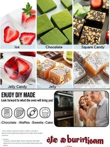 Bộ 2 khuôn nướng silicon 16 ngăn, thích hợp làm kẹo, thạch, xà phòng thủ công, trang trí bánh, khuôn nướng sô cô la, khuôn làm sô cô la khối, dụng cụ làm bánh, khuôn làm bánh tại nhà, khuôn làm món tráng miệng, bộ khuôn nướng. - Nhiều màu - Xem 9