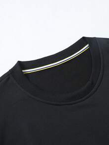 VHUTHK (250g Pure Polyester Round Neck Pullover Sweater) <GODSPEED: Born To Glory> Double Sided Digital Printing, Filament Effect  Y2K Men's Round Neck Sweater In Autumn And Winter. - 黑色 - 查看 4