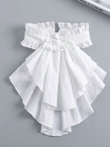 黑色菌菇边复古宫廷贵族层叠假领儿童百搭挂颈饰领花绅士礼服领饰