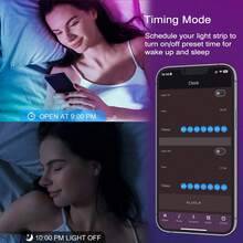 WIFI RGB LED灯条 5050 蓝牙 APP 控制 LED 柔性二极管装饰灯，适用于节日派对、电视、书桌、卧室等场合。 - 多色光 - 查看 4