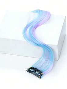 Unicorn Wave Hair Extensions Set (Straight & Wavy) - 1pc/6Pcs 20 Inch Heat Resistant Clip-Ins, Colorful Bohemian Highlights For Christmas Festival (Pre-Styled) - Multicolor - View 8