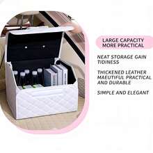 AD Premium Car Trunk Storage Box, Quilted Foldable Car Organizer Box, Multi-Functional Storage Container, Practical & Cute Bow Design, Available In Pink & Black - one-size - View 6