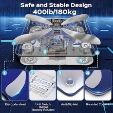 Lepulse Báscula inteligente con IMC, grasa corporal, masa muscular, báscula de electrodos en forma de X actualizada para peso corporal y porcentaje de grasa, báscula de composición corporal de 13 pu - Azul oscuro - Ver 6