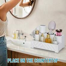 Wall Mounted Hair Dryer Holder White - Space-Saving Bathroom Organizer For Blow Dryer & Accessories - trắng - Xem 4