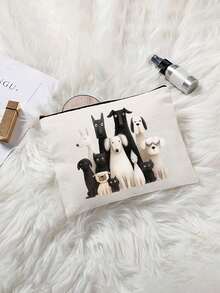 这款时尚女士洗漱包印有卡通小狗图案，可作为便携式化妆品收纳包、时尚旅行配件和拉链化妆包使用，适合旅行和日常使用。它是一款多功能收纳包，可存放文具、学生铅笔盒、零食、药品和各种小物件，是送给朋友、姐妹、返校同学和朋友的完美礼物，也是情人节的理想之选。 - 彩色 - 查看 2