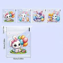 50/100pcs Cute Rabbit Gift Bags - Self-Adhesive, Colorful, Easter And Holiday Party Gift Bags, Printed With Adorable Rabbit Patterns, Plastic Material, Ideal For Celebrations And Decorations, Gift Packaging Supplies - Multicolor - View 3