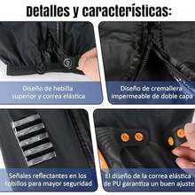 Cubrezapatos Impermeable, Cubierta del Zapato con Bandas Reflectantes para Hombres Mujeres, Protector de Zapatos Reutilizable para Motocicleta y Ciclismo - Bota de lluvia larga-L - Ver 5
