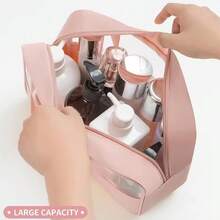 3 pièces/set Sac de toilette rose, sac carré à la mode, sac de toilette portable, sac cosmétique imperméable, sac de maquillage grande capacité, sac de plage, accessoires de plage, boîte de rangement de serviette de plage, accessoires de plage, sac de maquillage d'été, boîte de rangement de cosmétiques, pochette de rangement de maquillage