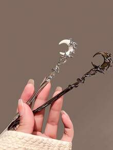 2pcs Women Alloy Star Rhinestone Faux Pearl Tassel Hairpin Retro Unique Design Thick Bun Decoration Elegant Vintage Chinese Style Modern Hairclip For Daily, Party, Date Outfit, Bun Extension, Bun Hair Piece, Hair Bun Maker, Hair Styling Pins, Bobby Pins, Hair Accessories, School Stuff, Faux Pearl Hair Accessories,