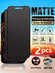 2-Pack Matte Anti-Spy Screen Protector Compatible With IPhone Series | High-Quality TPU Soft Film (Not Tempered Glass/Ceramic), Provides Excellent Anti-Shatter And Impact Protection | Advanced Privacy Feature Ensures Screen Content Is Only Visible From The Front, Compatible With IPhone 17 Pro Max/17 Pro/17 Air/17/16 Pro Max/16 Pro/16 Plus/16/15 Pro Max/14 Pro Max/13 Mini/12/11/XS Max/XR Series - Black - View 19