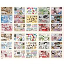 1本全模切贴纸书，带背胶和双面覆膜，复古备忘录系列，适用于礼品、办公、家居、标记、标签、教室、娱乐玩具、学生计划本、创意复古装饰DIY贴纸 - 彩色 - 查看 10